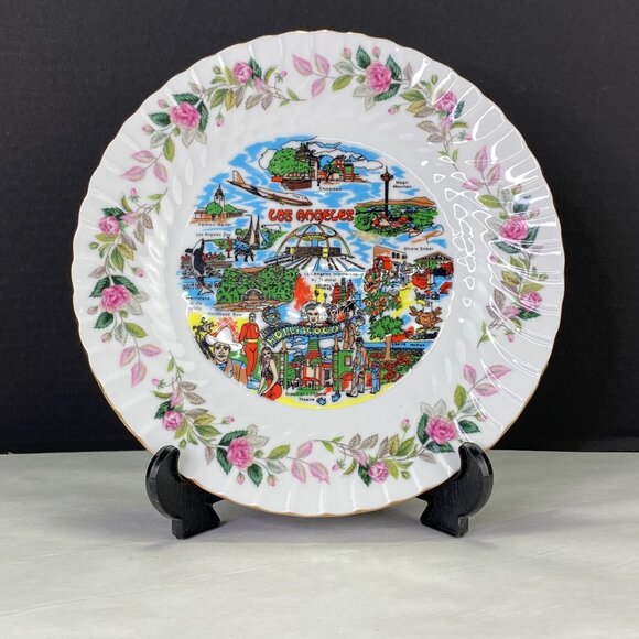Vintage Los Angeles California Attractions Souvenir Plate - Picture 1 of 10